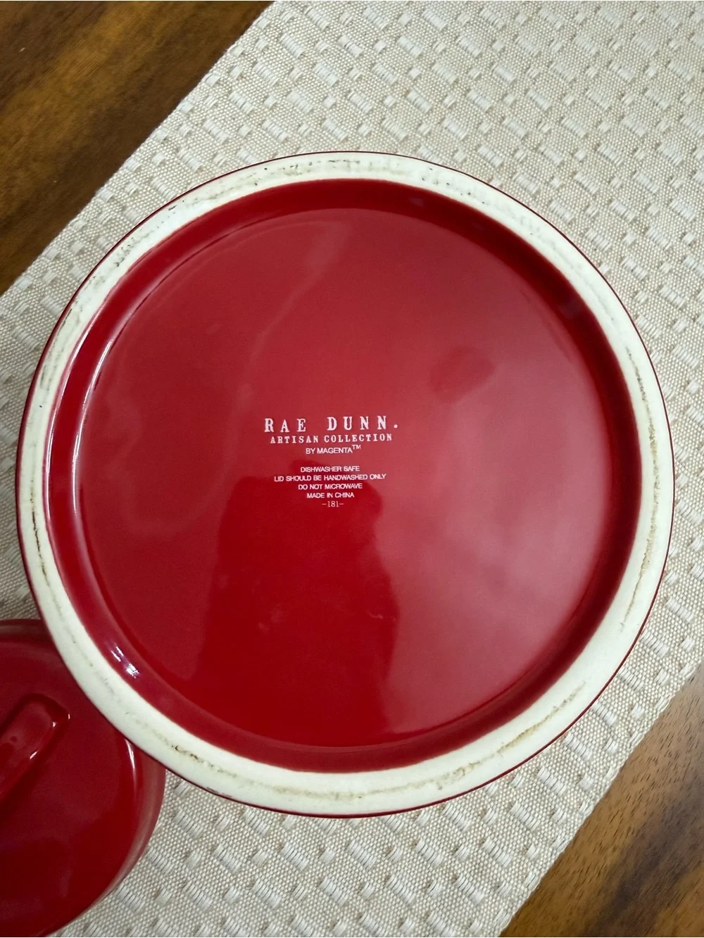 Santa's Cookies Red Ceramic Cookie Jar - Rae Dunn